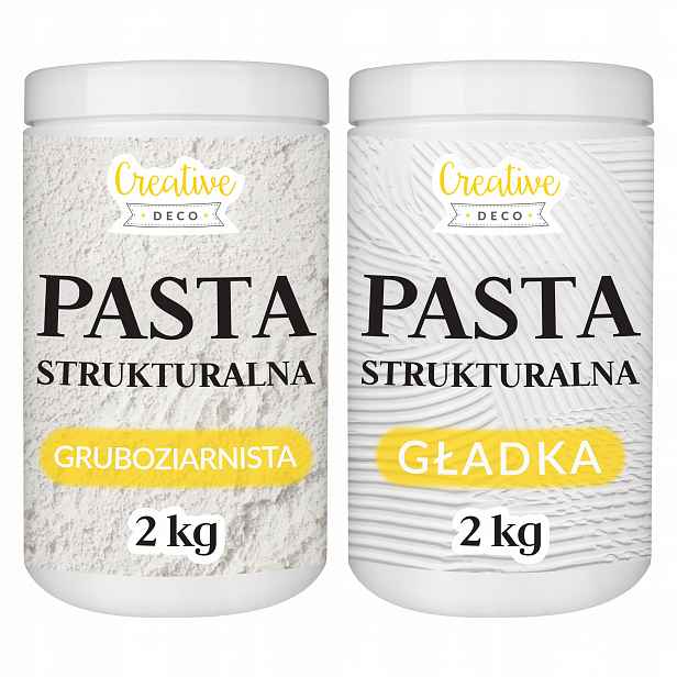 Hrubozrnná a hladká strukturovaná pasta bílá pro strukturu 3D efektů, 2 kg