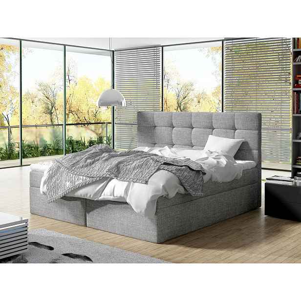 Moderní box spring postel Lipari 180x200, šedá HELCEL