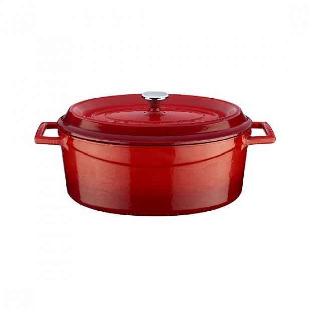 Oválný zapékací pekáč, litinový, "Trendy", 27 cm/3,91 l, červený - LAV