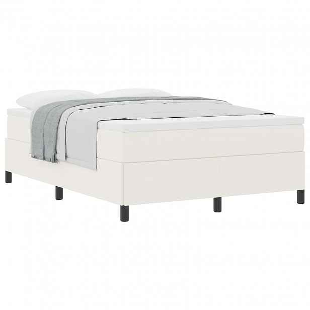 vidaXL Postel s boxspringem Krémová 140 x 200 cm Žebrovaná látka