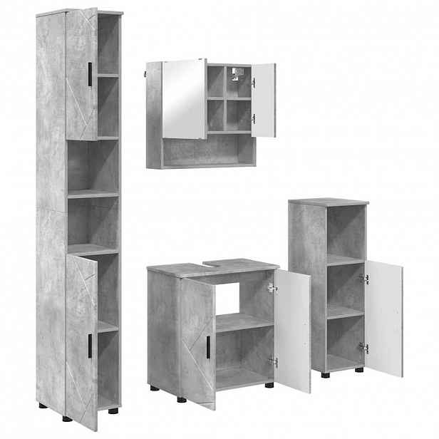 vidaXL Sada koupelnového nábytku 4 ks Betonově šedá 61 x 35 x 64 cm