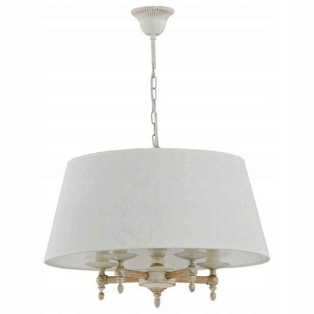 Závěsná lampa 5xE14 10W Roksana bílo-šedá, kovová Alfa