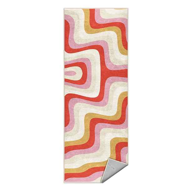 Žlutý/růžový pratelný běhoun 80x200 cm Creamy Raspberry Swirl – Mila Home