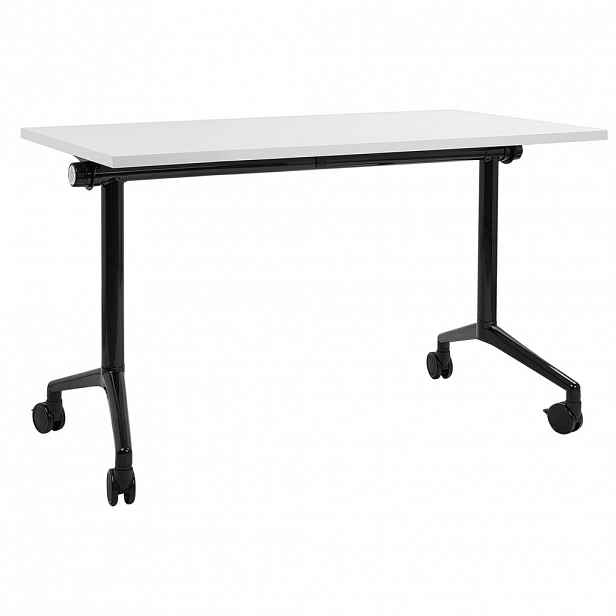 Beliani PSACÍ STŮL Skládací Bílý 120/60 cm s kolečky Cavi