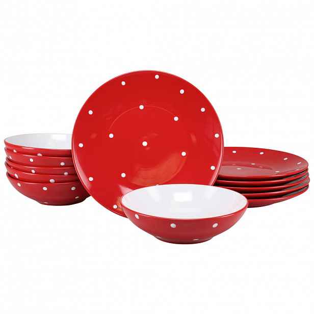 Creatable JÍDELNÍ SOUPRAVA Polka Dots bunt 12dílné
