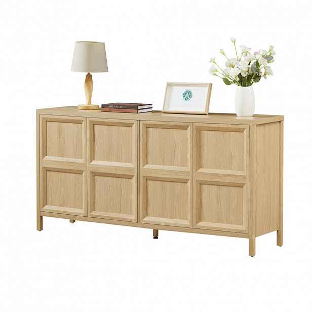 OKWISH BOČNÍ skříň 160/40/80 cm dub z MDF s tip-on otevíráním a tichým dovíráním