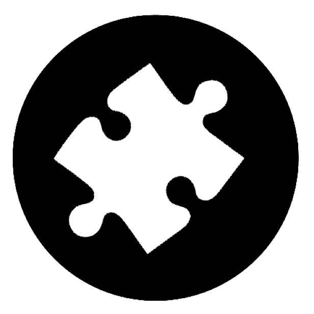Označto Štítek, nálepka do dětského pokoje - Puzzle Barva písma: Bílé na černém