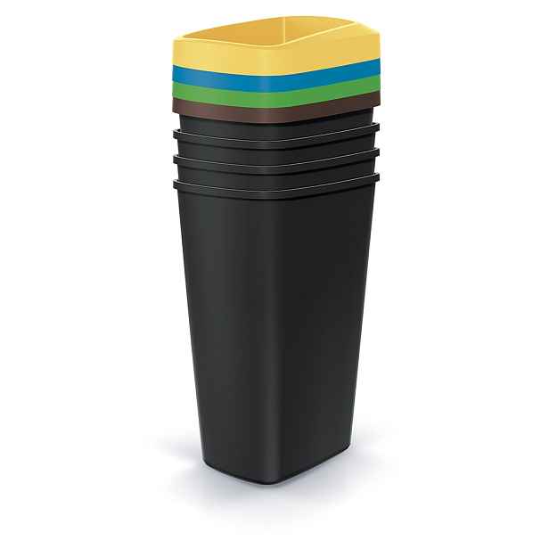 Prosperplast Sada odpadkových košů COMPACTO 4x45 L černá