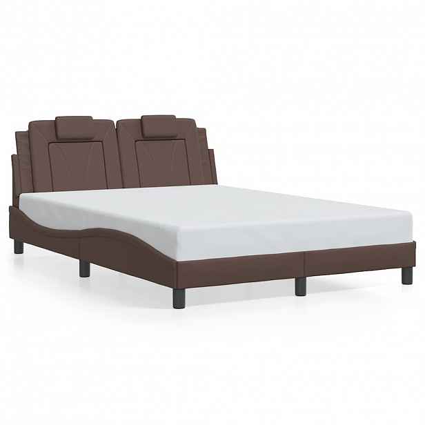 vidaXL Rám postele Viana bez matrace hnědý 140x190 cm umělá kůže