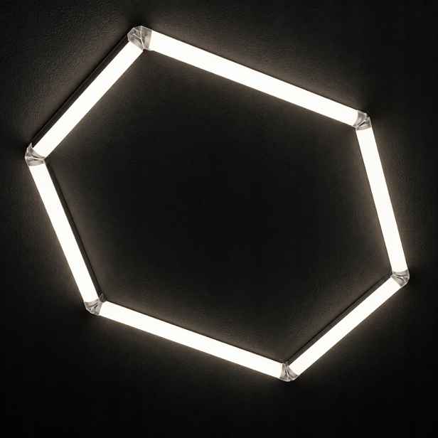 Černý stropní svítidlo Led 42W garáž dílna Hexagon 1 92x79 Cm 4000K silný