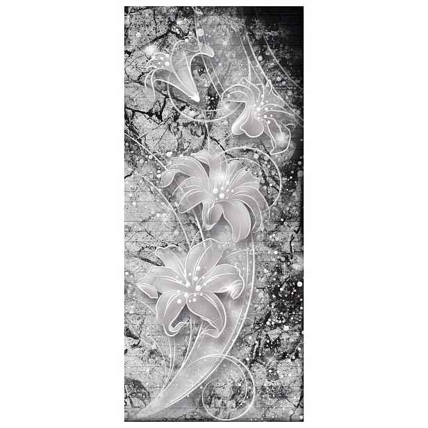 Fototapeta flizelina Lilie šedá 3D monochromatická do obývacího pokoje 91x211 lepidlo