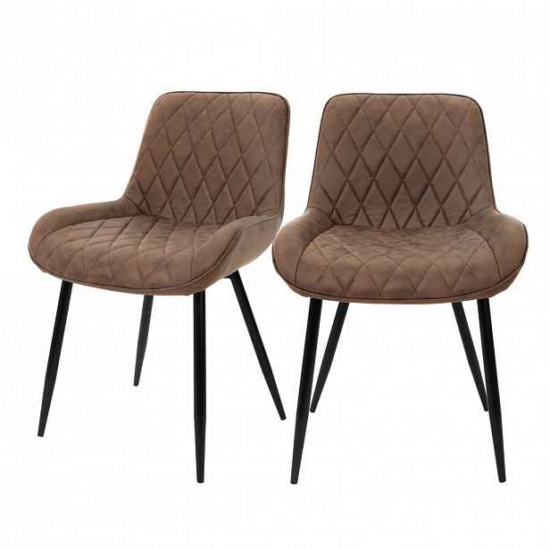 ML-DESIGN JÍDELNÍ ŽIDLE Samet hnědá, sada 2 ks