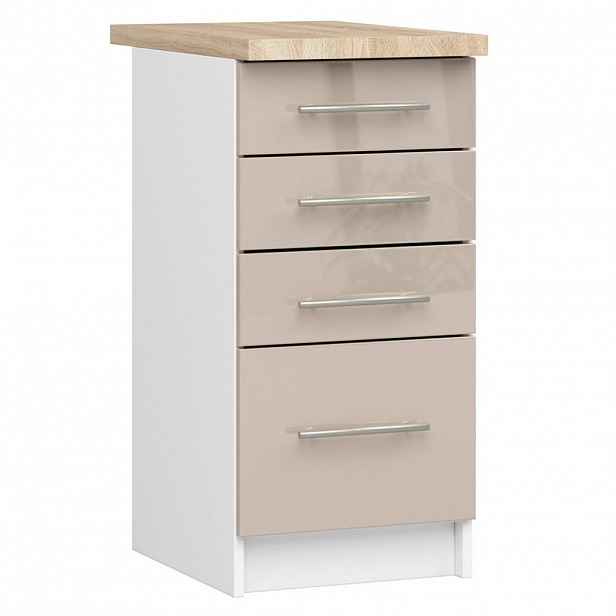 RAUMHIRSCH FURNITURE SPODNÍ SKŘÍŇ Bílá, Cappuccino lesklá 85/40/46
