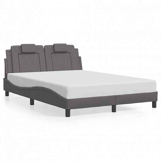 vidaXL Rám postele Viana bez matrace šedý 140x190 cm umělá kůže