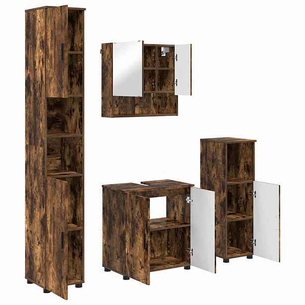 vidaXL Sada koupelnového nábytku 4 ks Kouřový dub 61 x 35 x 64 cm