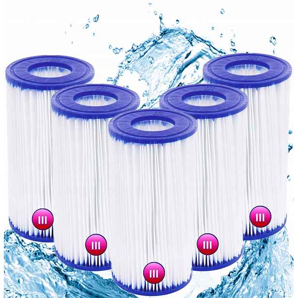5 x Filtr Do Bazénu Čerpadla Bestway Filtrační Vložka 58012 Typ III
