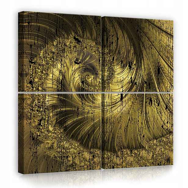 Obraz 50x50 Zlatá spirála fraktální abstrakce textura dynamika pohyb energie