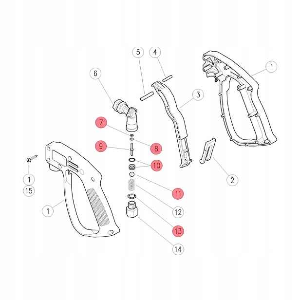 Sada na opravu pistole RL20 Karcher Kranzle Ehrle Nilfisk Alto Wap