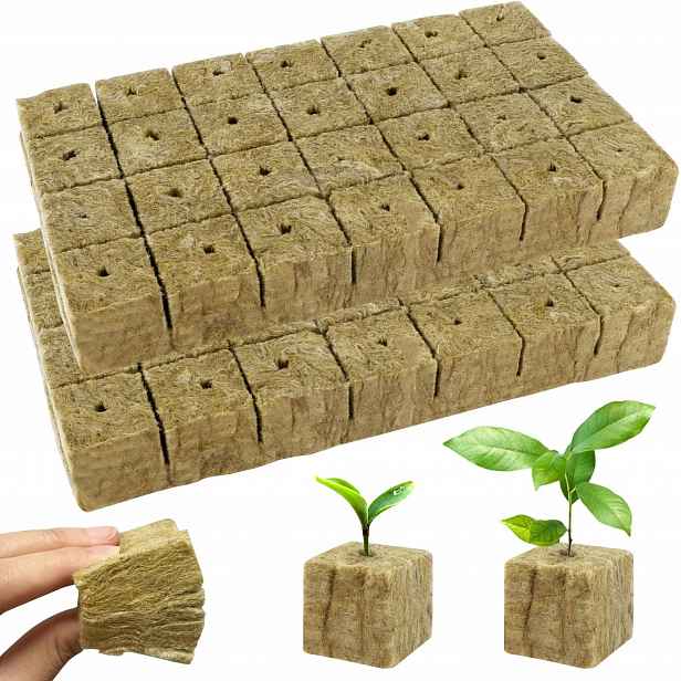 Skalní vlna pro klíčení 200ks Substrát pro hydroponii 25x25x25 mm