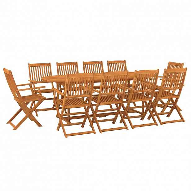 vidaXL 11dílný zahradní jídelní set 220x90x75cm masivní akáciové dřevo