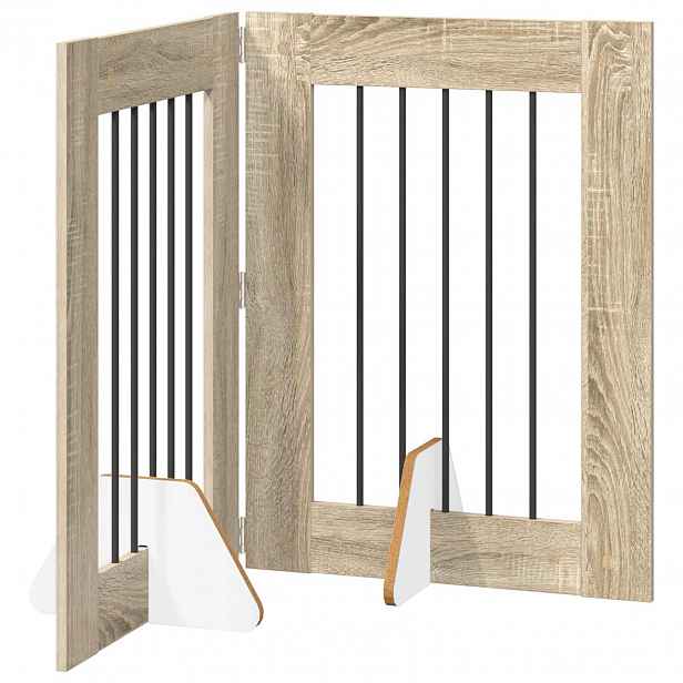 vidaXL Skládací psí brána se stojany 2 ks Dub sonoma 120,5 cm
