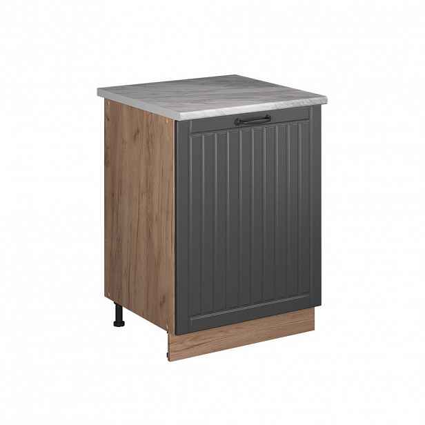 Vicco SPODNÍ SKŘÍŇKA KUCHYŇSKÉ LINKY Fame-Line, Tmavě šedá/Zlatý mocný dub, 60 cm 1 dvířka s pracovní deskou