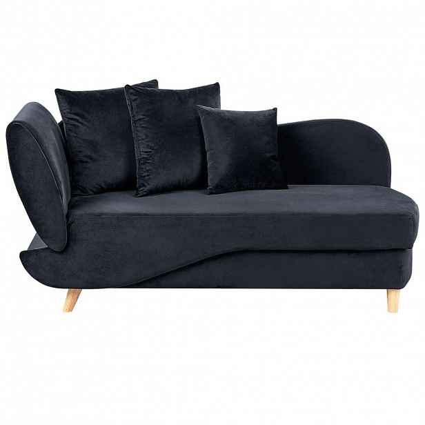 Beliani ČALOUNĚNÉ lehátko chaise longue levostranné Černé Meri