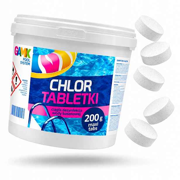 Chlor 200G Tablety 5KG 25 Ks Do Bazénu Dlouhodobá Dezinfekce Vody