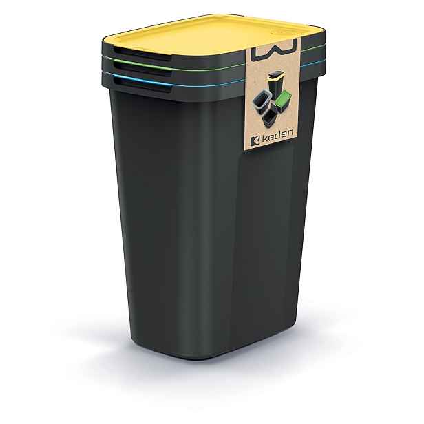 Prosperplast Sada odpadkových košů COMPACTO FLAS 3x 35 L černá