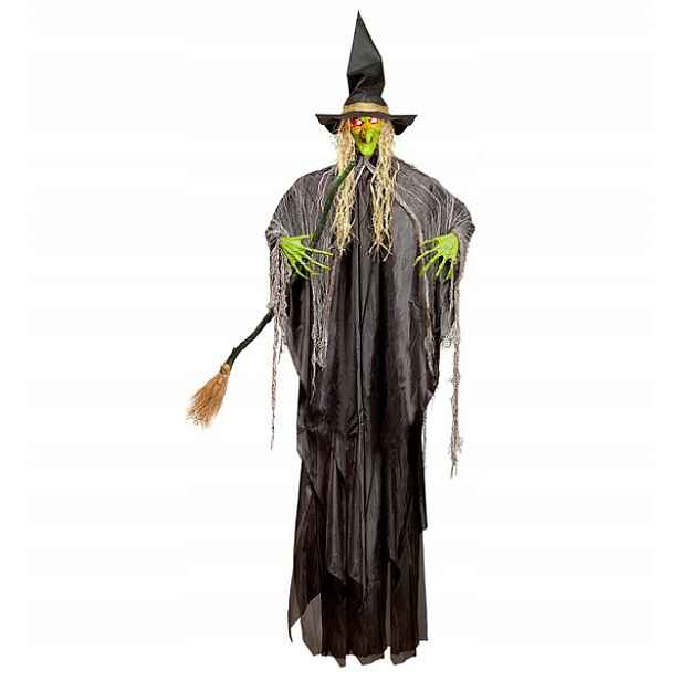 Zelená Závěsná Čarodějka K Zavěšení, Halloweenská Dekorace, 240 CM
