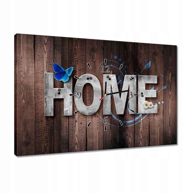 Hodiny 60x40 Nápis Home