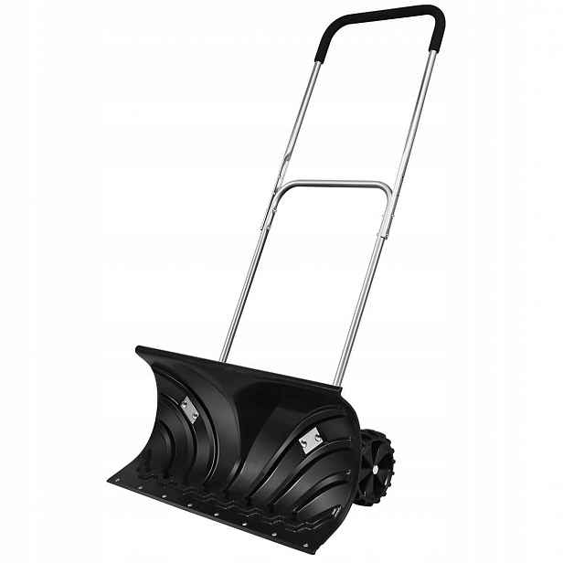 Lopata na kolečkách pro odklízení sněhu, buldozer 65x32 cm, nastavitelný úhel rukojeti