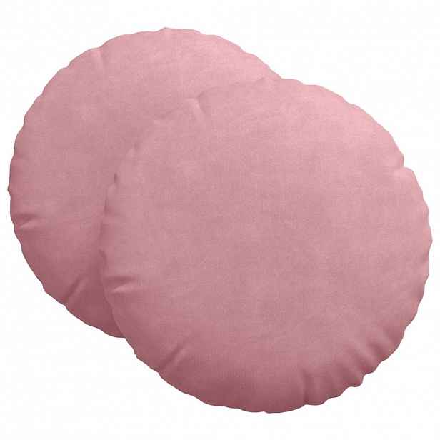 vidaXL Polštáře na sedadla 2 ks samet Růžová Ø 80 x 29 cm