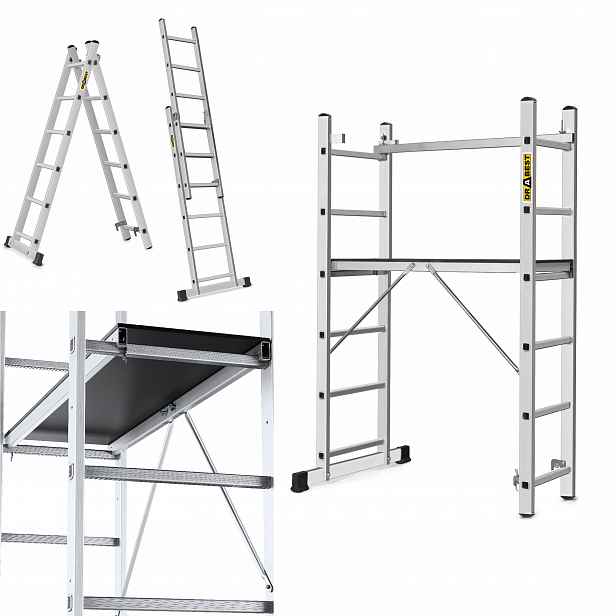 Žebříkové hliníkové lešení plošina 2x6 Drabest Home 150 kg