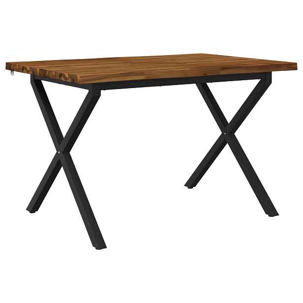 vidaXL 120 x 80 x 75 cm Masivní akátové dřevo Přirozená a černá