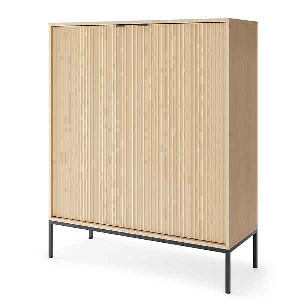MASSENO KOMODA STELLARE, 104x39x125 cm s 2 dvířky, dekor dub
