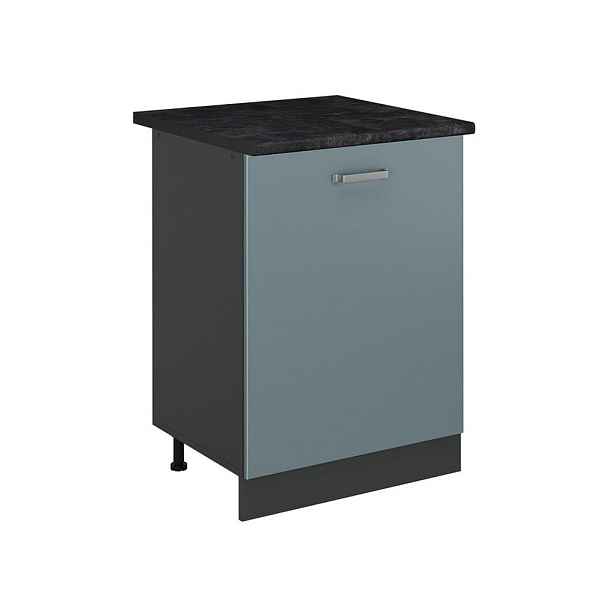 Vicco SPODNÍ SKŘÍŇKA KUCHYŇSKÉ LINKY R-Line, Modrošedá/Antracit, 60 cm s 1 dveřmi pracovná doska antracitová