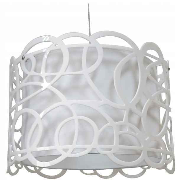 Závěsná bílá ozdobná lampa nad jídelní stůl, kulatá, 35 cm, Candellux
