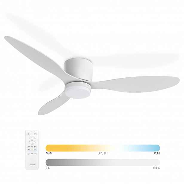 Noaton 11132WW Fornax, bílá, stropní ventilátor se světlem