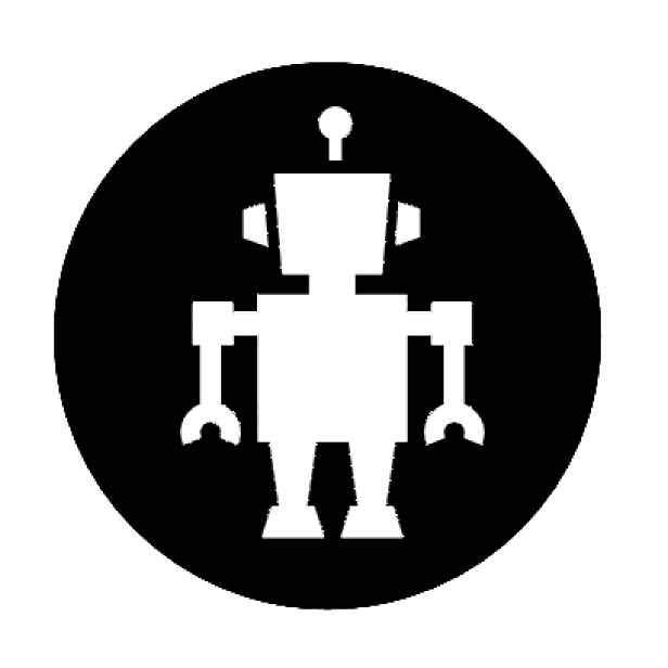 Označto Štítek, nálepka do dětského pokoje - Roboti, skládačky Barva písma: Bílé na černém