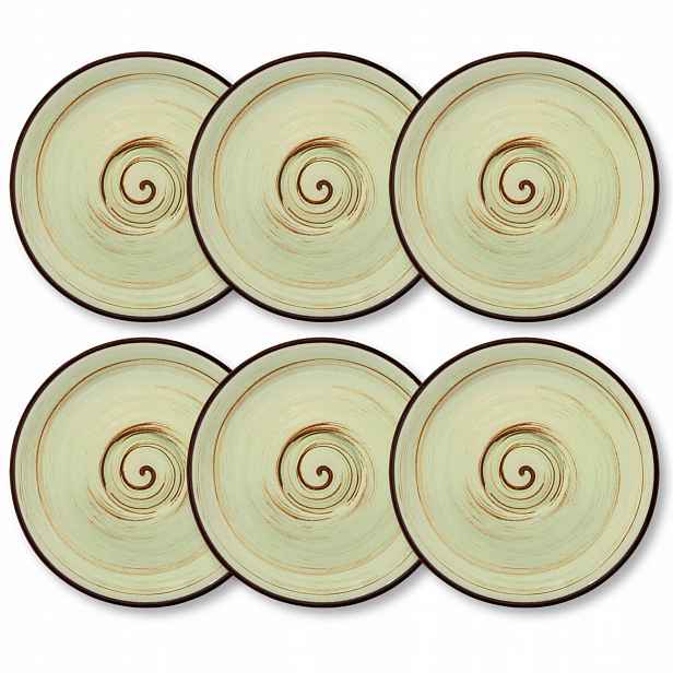 Porcelánová podšálka pistáciová Wilmax 12 cm sada 6 kusů