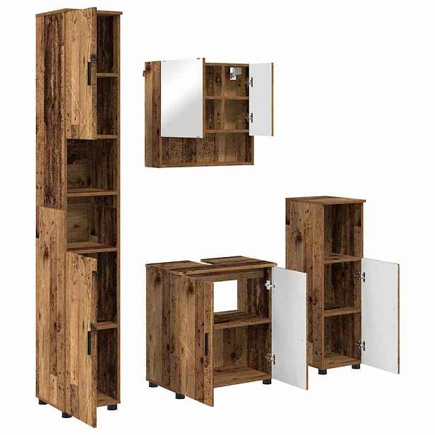 vidaXL Sada koupelnového nábytku 4 ks Staré dřevo 61 x 35 x 64 cm