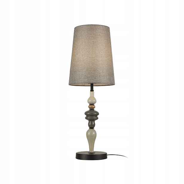 Dekorativní stolní lampa šedá černá s stínítkem do ložnice obývacího pokoje Italux