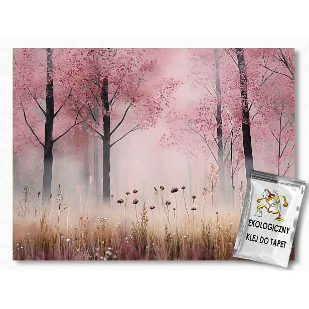 Fototapeta Flizelina Krajina Příroda Les Růžové Stromy Louka 254x184 130g