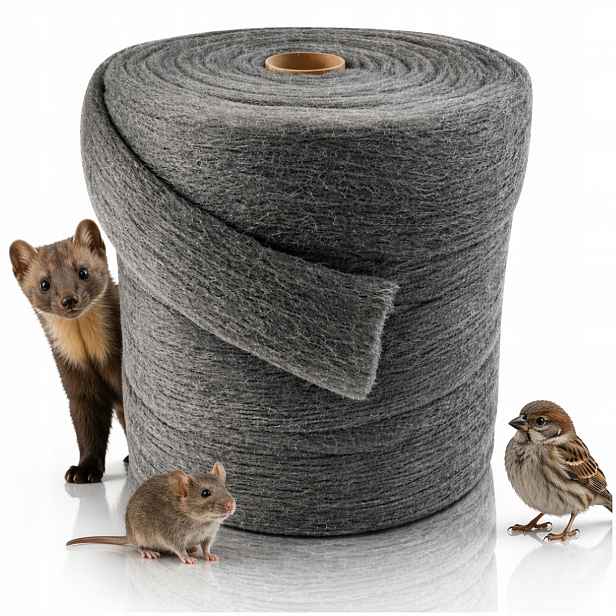 Ochrana před myší Krysy Kunami Gryzoniami Ocelová Vlna Rolka 10kg