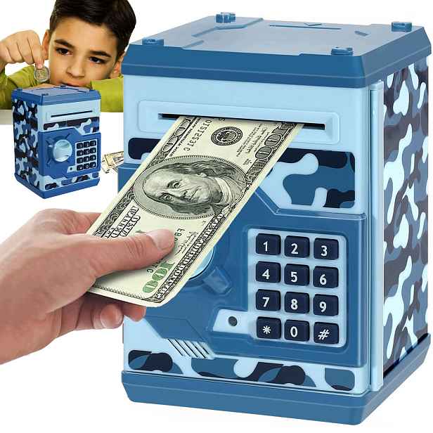 Pokladnička Trezor Bankomat Na Mince Bankovky Pin Pro Děti Jako Dárek