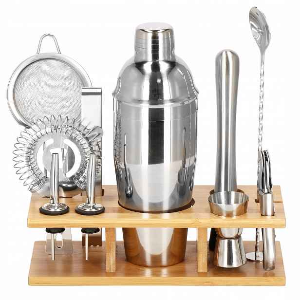Profesionální Barmanský Set Na Koktejlové Nápoje Shaker 750 ml 11 ks Stojan