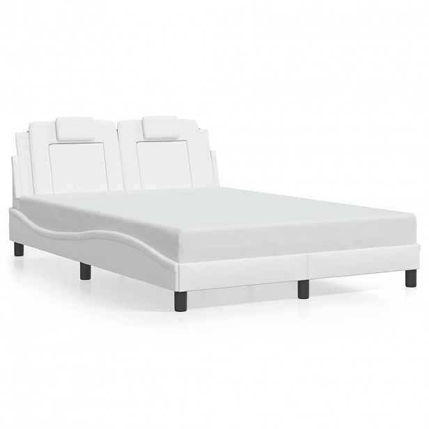 vidaXL Rám postele Viana bez matrace bílý 140x200 cm umělá kůže