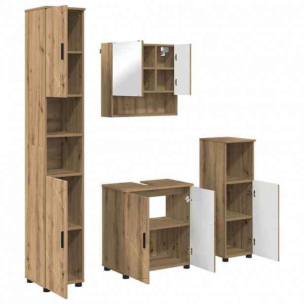 vidaXL Sada koupelnového nábytku 4 ks Artisanový dub 61 x 35 x 64 cm