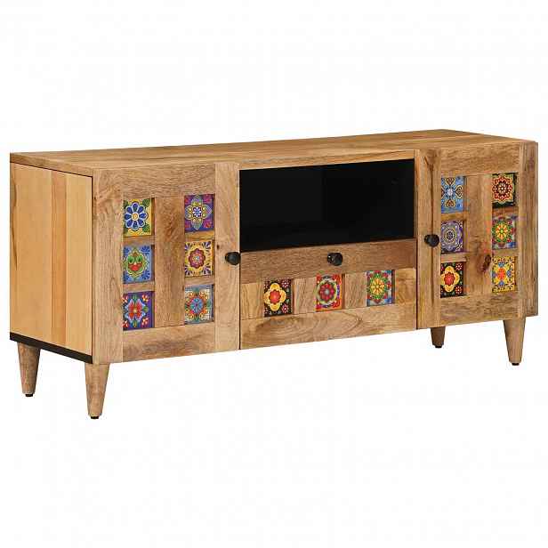vidaXL Televizní skříň se zásuvkou Přírodní 105 x 33,5 x 46 cm
